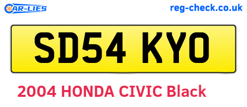 SD54KYO are the vehicle registration plates.