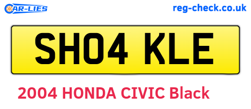 SH04KLE are the vehicle registration plates.
