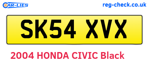 SK54XVX are the vehicle registration plates.