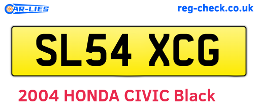 SL54XCG are the vehicle registration plates.