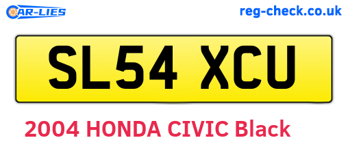 SL54XCU are the vehicle registration plates.