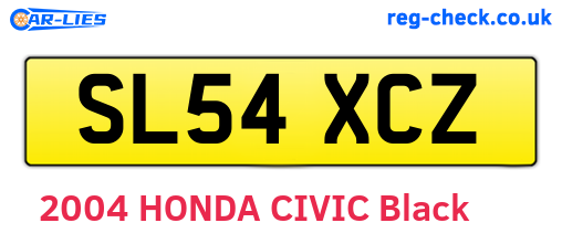 SL54XCZ are the vehicle registration plates.