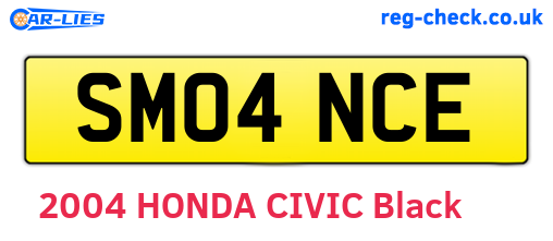 SM04NCE are the vehicle registration plates.