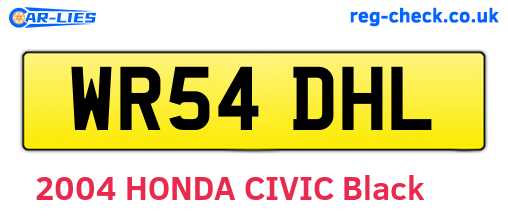 WR54DHL are the vehicle registration plates.