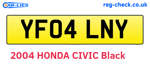 YF04LNY are the vehicle registration plates.