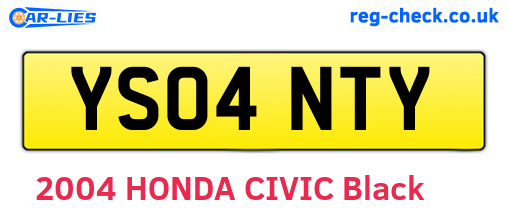 YS04NTY are the vehicle registration plates.