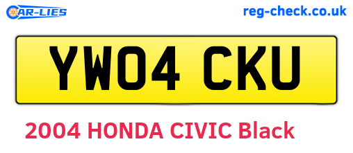 YW04CKU are the vehicle registration plates.