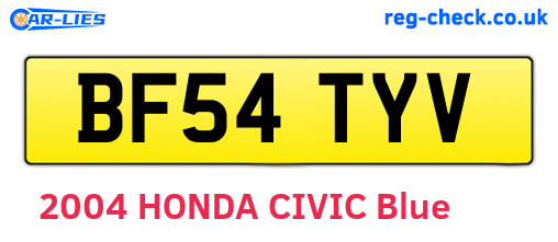 BF54TYV are the vehicle registration plates.