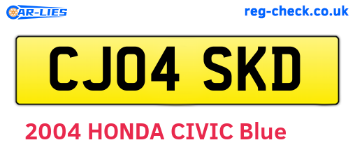 CJ04SKD are the vehicle registration plates.