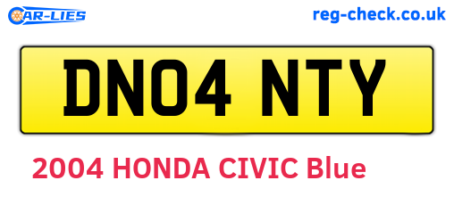 DN04NTY are the vehicle registration plates.