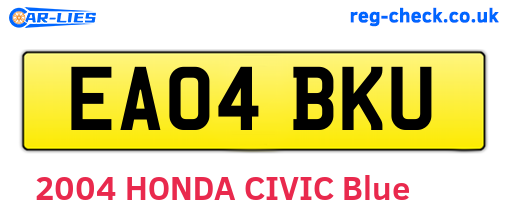 EA04BKU are the vehicle registration plates.