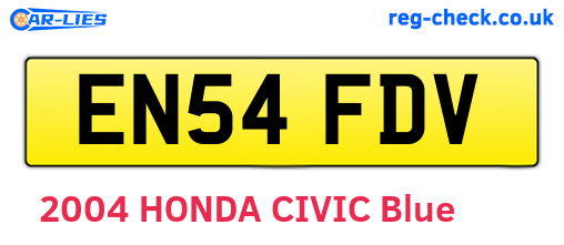 EN54FDV are the vehicle registration plates.