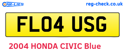 FL04USG are the vehicle registration plates.