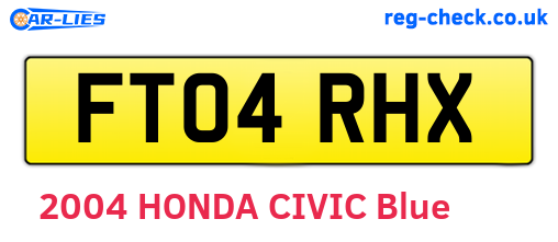 FT04RHX are the vehicle registration plates.