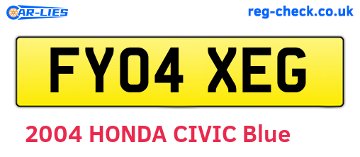 FY04XEG are the vehicle registration plates.