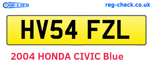 HV54FZL are the vehicle registration plates.
