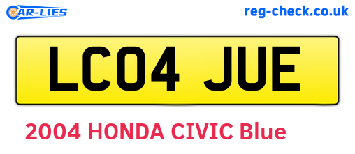 LC04JUE are the vehicle registration plates.
