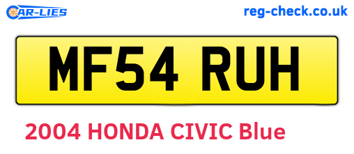 MF54RUH are the vehicle registration plates.