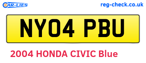 NY04PBU are the vehicle registration plates.
