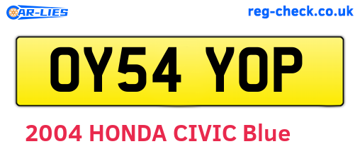 OY54YOP are the vehicle registration plates.