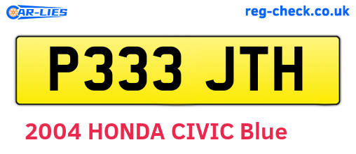 P333JTH are the vehicle registration plates.