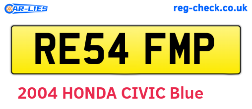 RE54FMP are the vehicle registration plates.