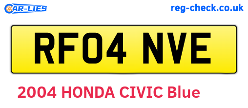 RF04NVE are the vehicle registration plates.