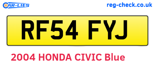 RF54FYJ are the vehicle registration plates.