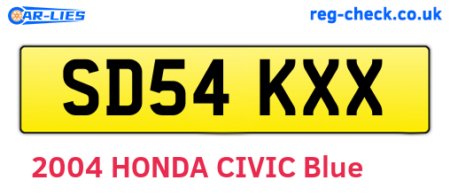 SD54KXX are the vehicle registration plates.