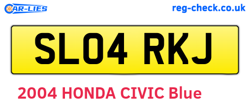 SL04RKJ are the vehicle registration plates.