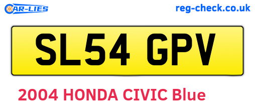 SL54GPV are the vehicle registration plates.