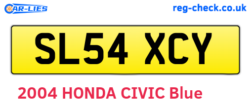 SL54XCY are the vehicle registration plates.