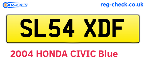 SL54XDF are the vehicle registration plates.