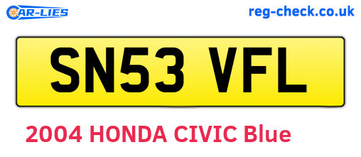 SN53VFL are the vehicle registration plates.