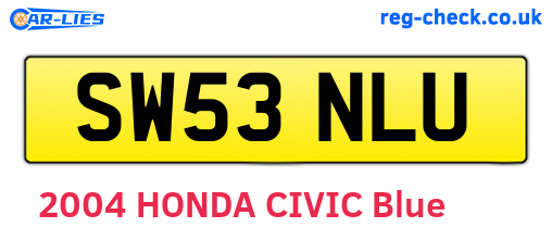 SW53NLU are the vehicle registration plates.