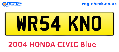 WR54KNO are the vehicle registration plates.
