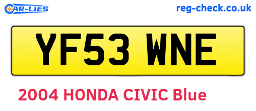 YF53WNE are the vehicle registration plates.