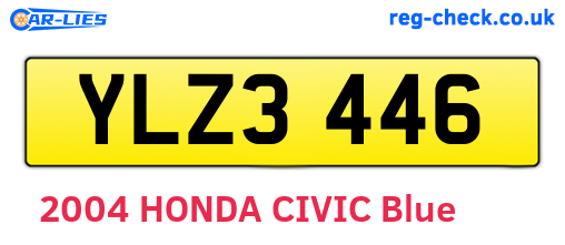 YLZ3446 are the vehicle registration plates.