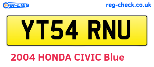 YT54RNU are the vehicle registration plates.