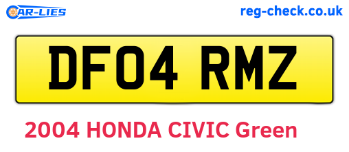 DF04RMZ are the vehicle registration plates.