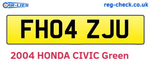 FH04ZJU are the vehicle registration plates.