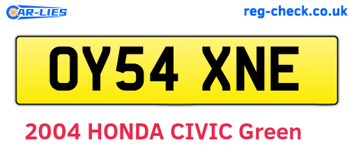 OY54XNE are the vehicle registration plates.