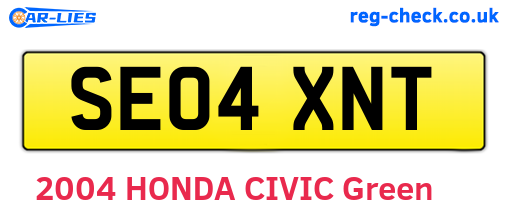 SE04XNT are the vehicle registration plates.