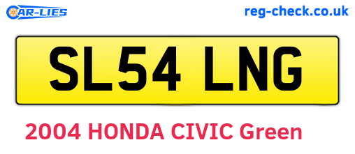 SL54LNG are the vehicle registration plates.