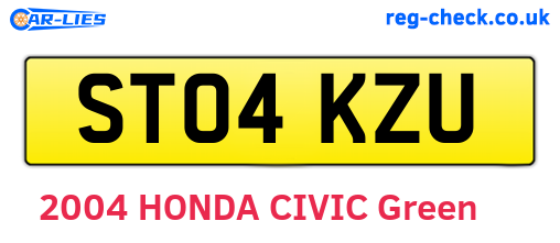 ST04KZU are the vehicle registration plates.