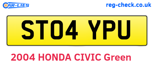 ST04YPU are the vehicle registration plates.