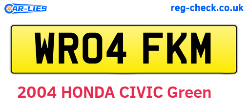 WR04FKM are the vehicle registration plates.