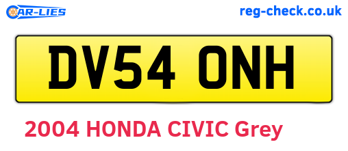 DV54ONH are the vehicle registration plates.