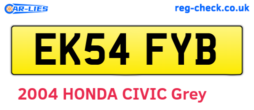 EK54FYB are the vehicle registration plates.