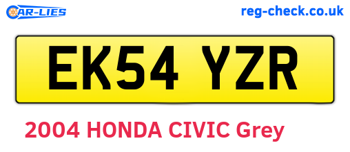 EK54YZR are the vehicle registration plates.
